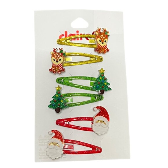 Claire's Christmas Hair Clips Snap‎ Santa Reindeer Christmas Tree - Picture 3 of 3